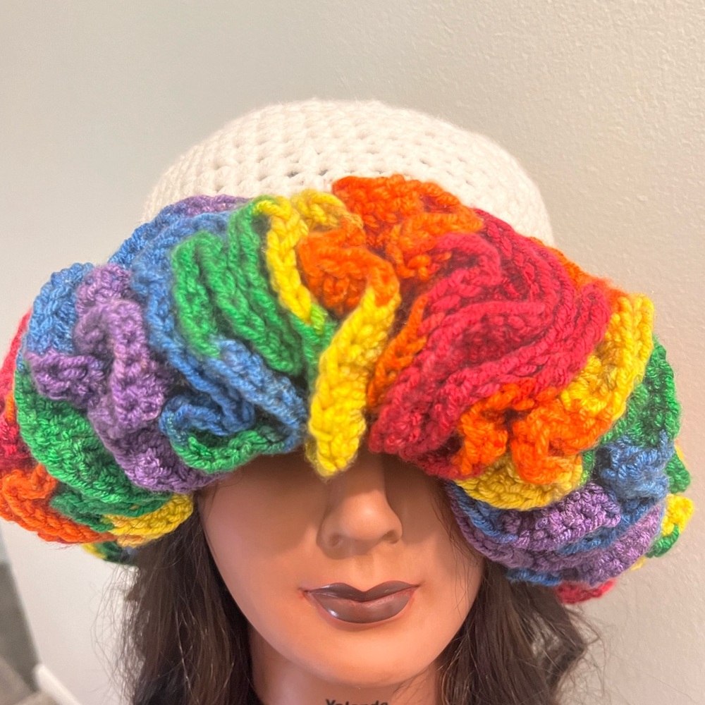 Ruffle Bucket Hat Crochet Handmade